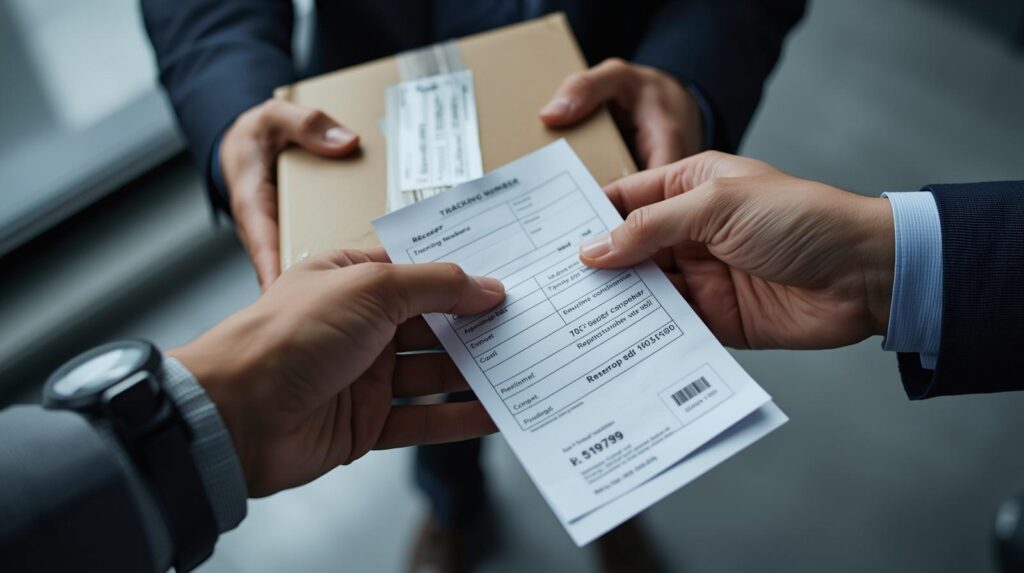 courier parcel tracking number receipt India after booking shipment