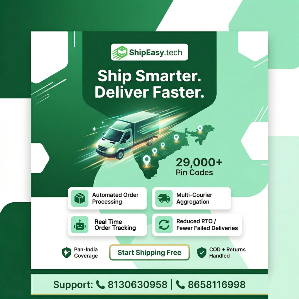 ShipEasy multi courier shipping platform offering automated order processing and real time tracking in India